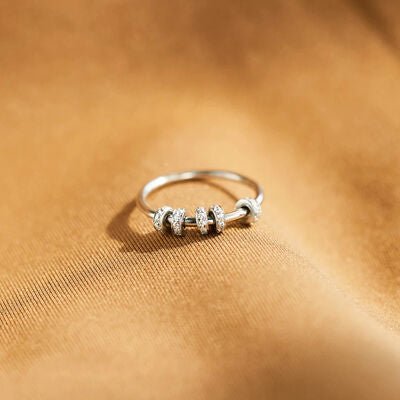 Inlaid Zircon 925 Sterling Silver Ring for Elegant Style