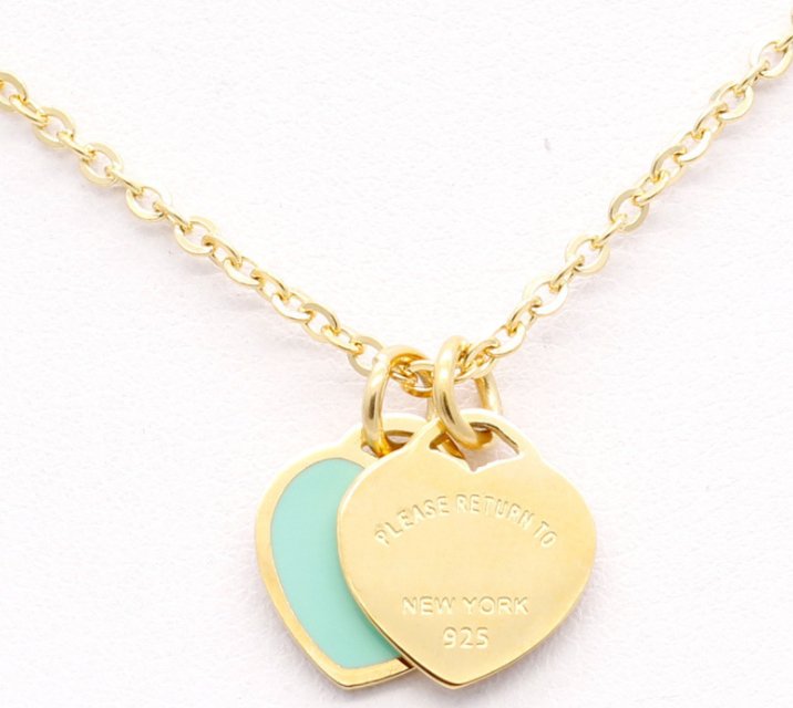 Love Double Heart Enamel Ladie FOREVER LOVE Stainless Steel Necklace Drift Bottles Jewelry Wholesale Gift For Women