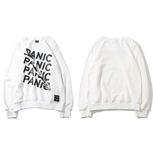 Men's Urban Panic Hip Hop Letter Print Sweatshirt Trendy Style