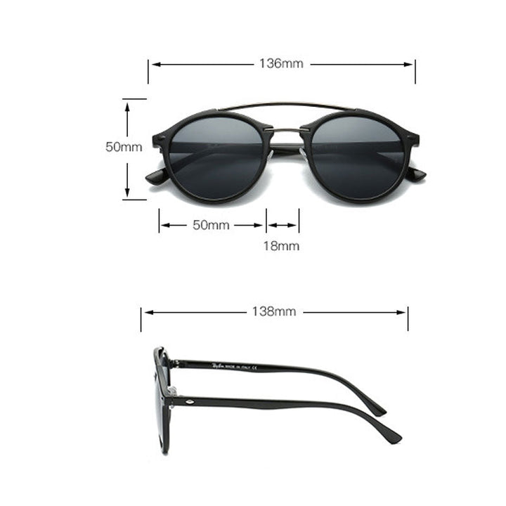 Unisex Retro Double Beams Designer Sunglasses for Men and Women