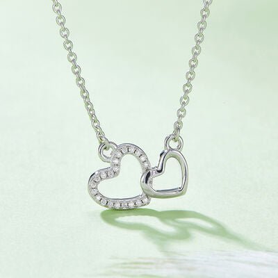 Moissanite 925 Sterling Silver Heart Necklace for Elegance