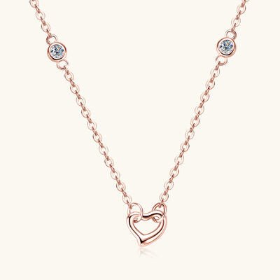 Moissanite 925 Sterling Silver Heart Necklace for Elegance