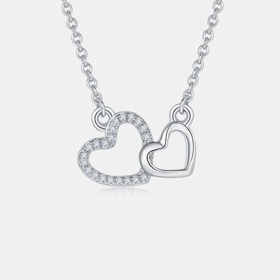 Moissanite 925 Sterling Silver Heart Necklace for Elegance
