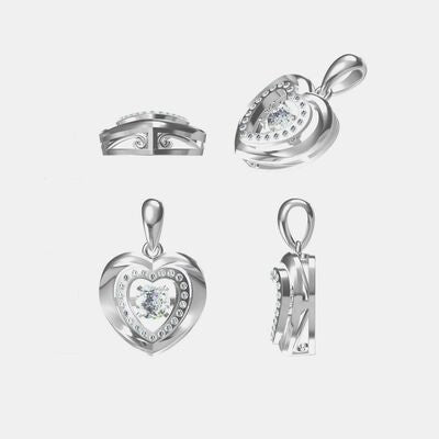Moissanite 925 Sterling Silver Heart Necklace for Lovers