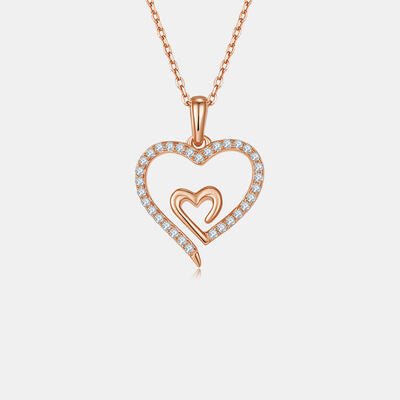 Moissanite 925 Sterling Silver Heart Pendant Necklace Gift