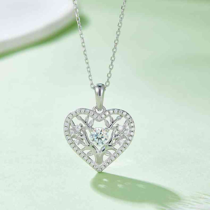 Moissanite 925 Sterling Silver Heart Shape Necklace Gift