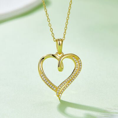 Moissanite 925 Sterling Silver Heart Shape Necklace Elegant