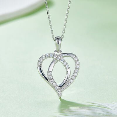 Moissanite 925 Sterling Silver Heart Shape Necklace Gift