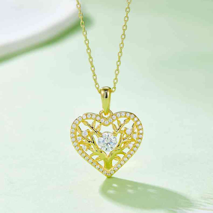 Moissanite 925 Sterling Silver Heart Shape Necklace Gift