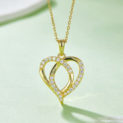 Moissanite 925 Sterling Silver Heart Shape Necklace Gift