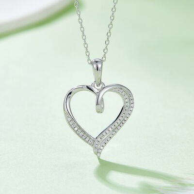 Moissanite 925 Sterling Silver Heart Shape Necklace Elegant