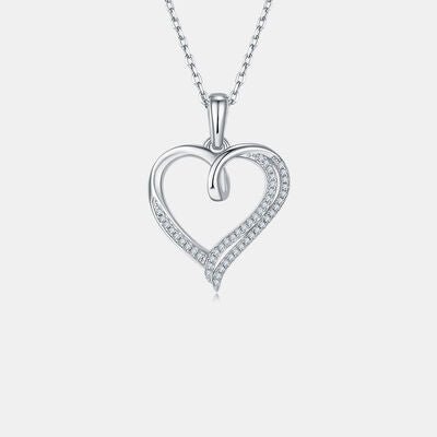 Moissanite 925 Sterling Silver Heart Shape Necklace Elegant