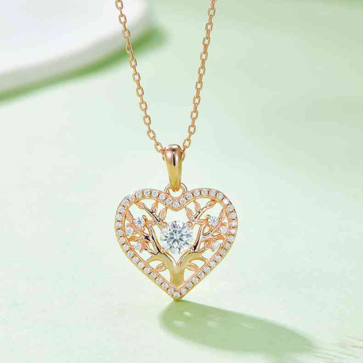 Moissanite 925 Sterling Silver Heart Shape Necklace Gift