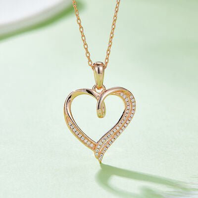 Moissanite 925 Sterling Silver Heart Shape Necklace Elegant