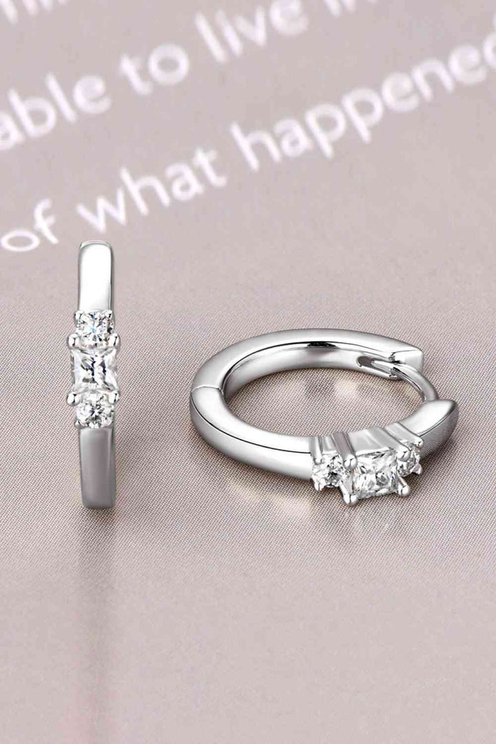 Moissanite 925 Sterling Silver Huggie Earrings for Elegance