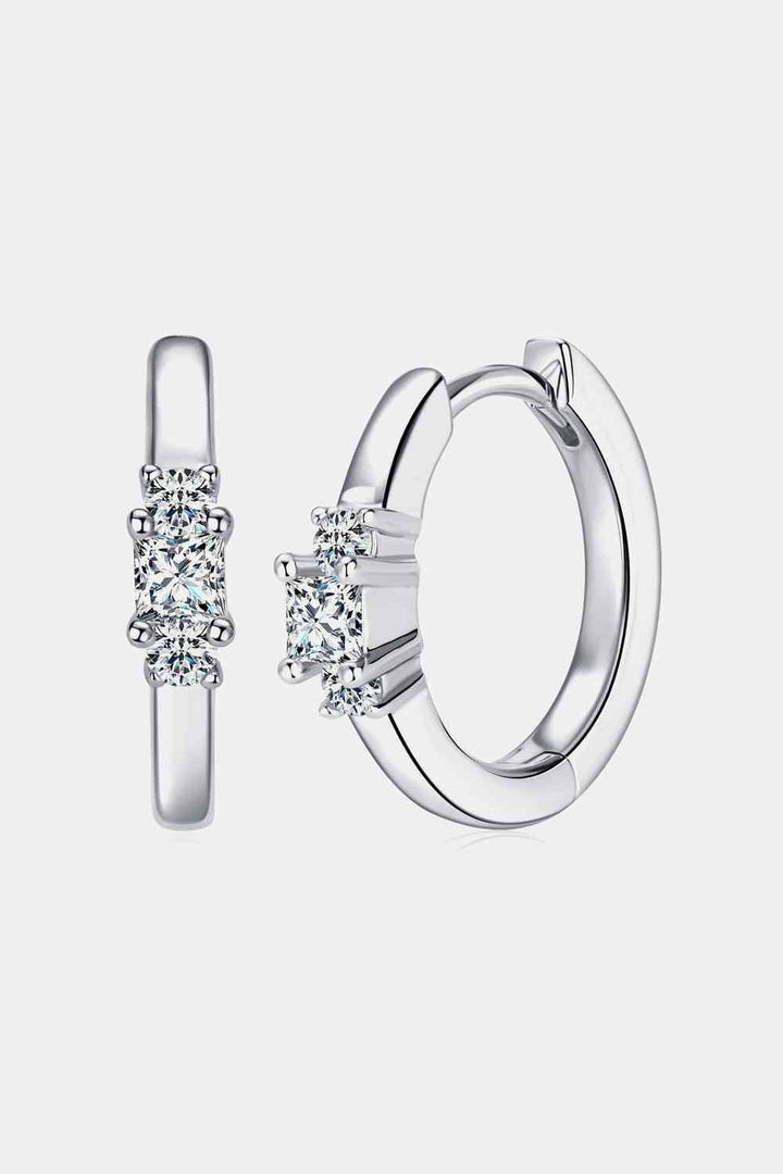 Moissanite 925 Sterling Silver Huggie Earrings for Elegance
