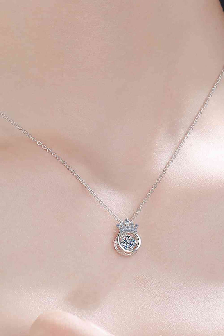 Moissanite 925 Sterling Silver Necklace with Brilliant Stones