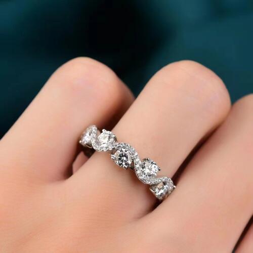 Stunning Moissanite 925 Sterling Silver Ring for Elegance