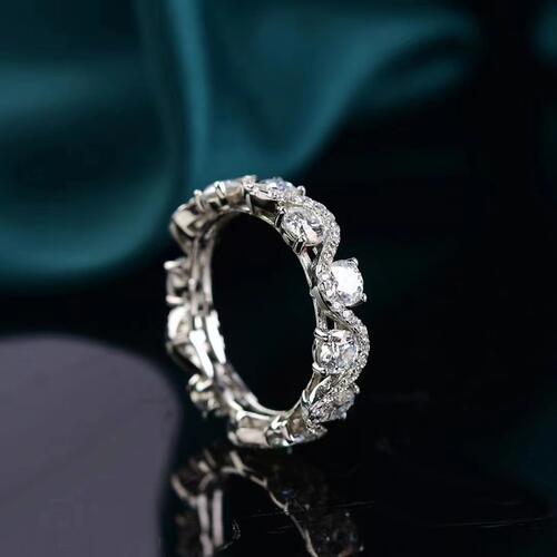 Stunning Moissanite 925 Sterling Silver Ring for Elegance