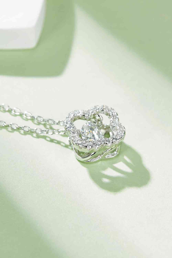 Stunning Moissanite Four Leaf Clover Pendant Necklace