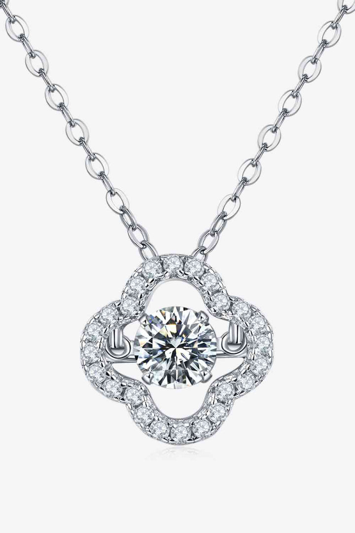 Stunning Moissanite Four Leaf Clover Pendant Necklace