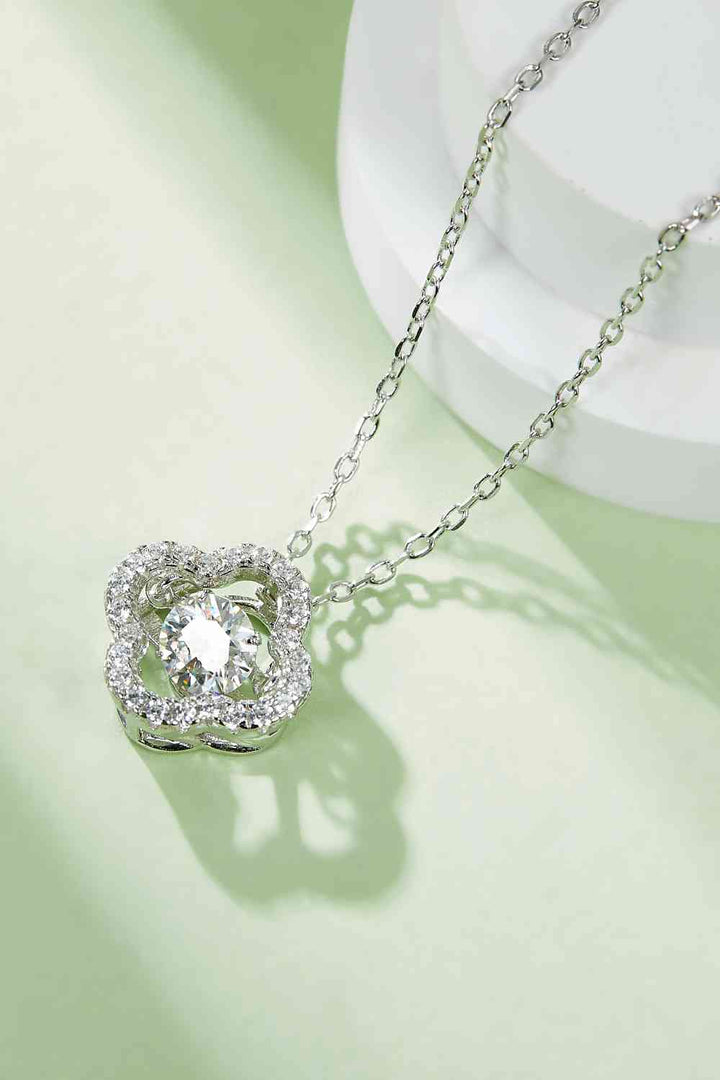 Stunning Moissanite Four Leaf Clover Pendant Necklace