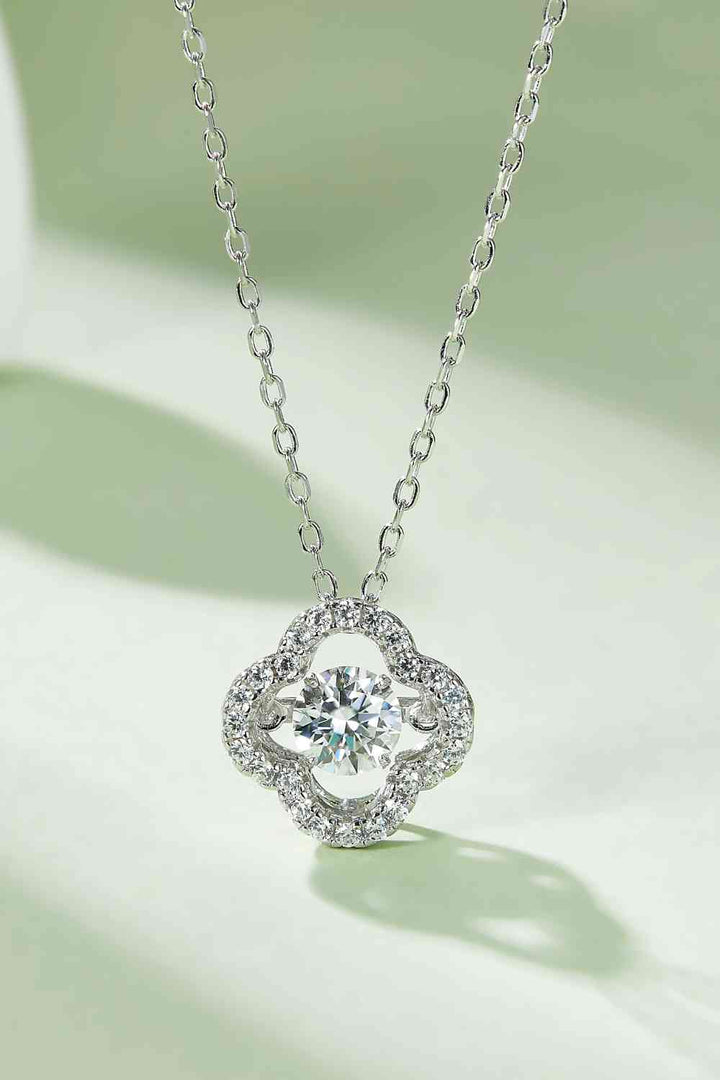 Stunning Moissanite Four Leaf Clover Pendant Necklace