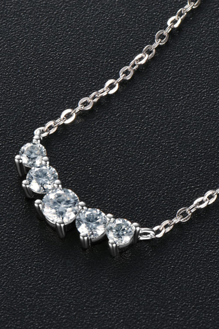 Elegant Moissanite Pendant Necklace in Sterling Silver
