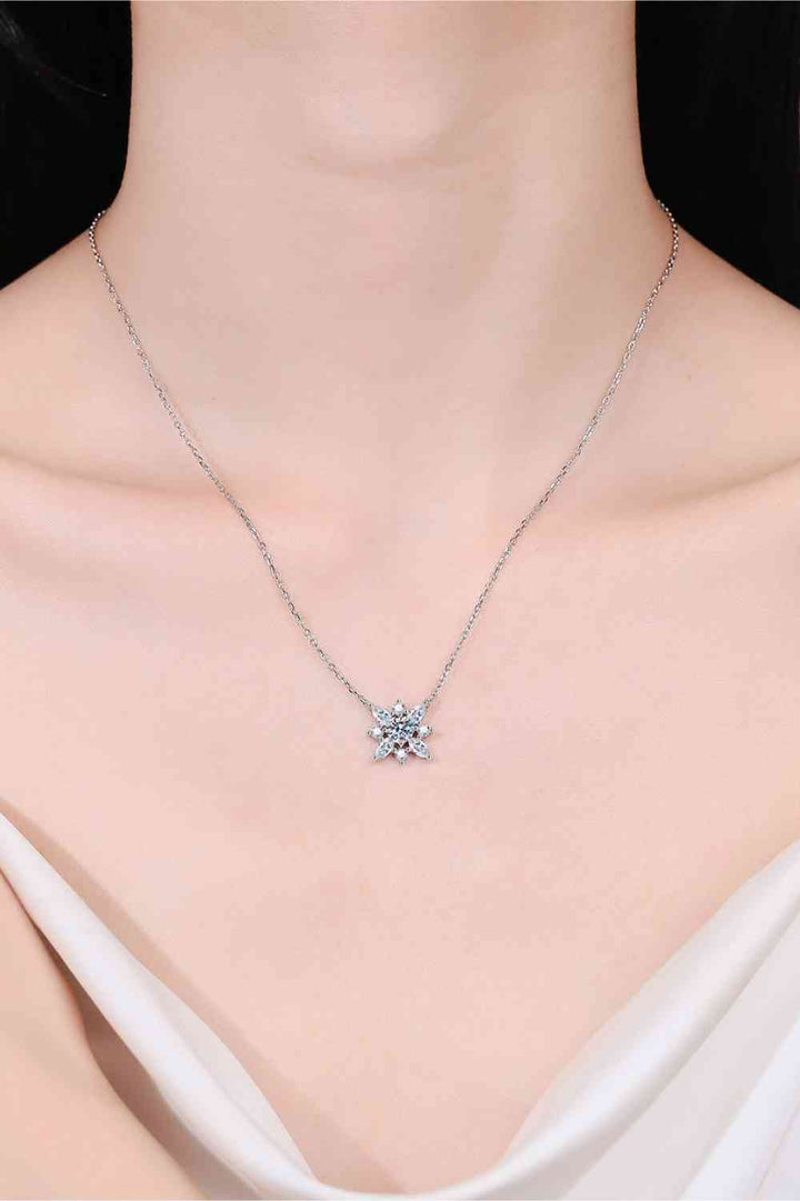 Moissanite Rhodium-Plated Necklace for Elegant Style