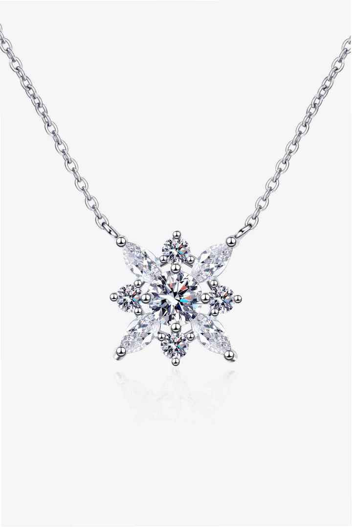 Moissanite Rhodium-Plated Necklace for Elegant Style
