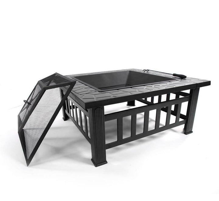 Multi-purpose 32-inch Metal Portable Courtyard Fire Pit with Accessories