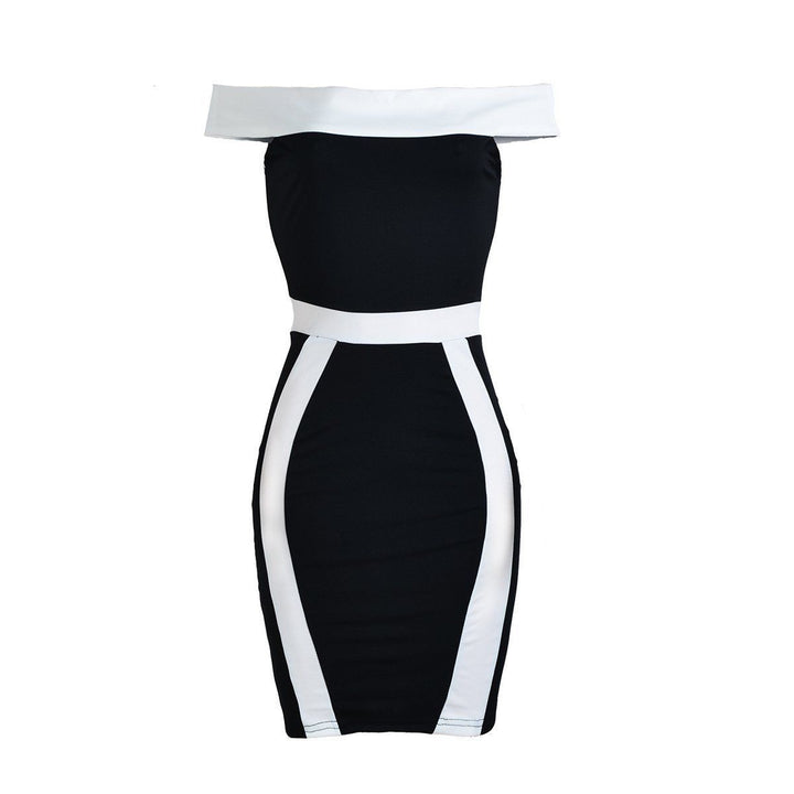 Chic Off Shoulder Striped Bodycon Dress for Women