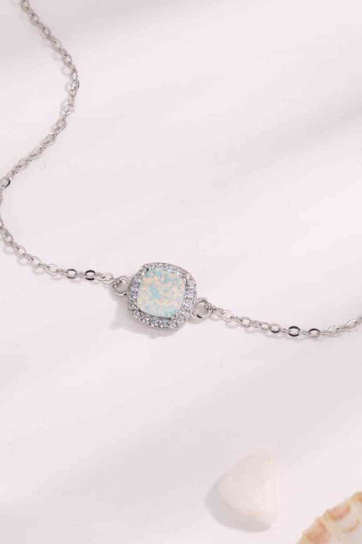 Elegant Opal Platinum-Plated Bracelet for Stylish Charm