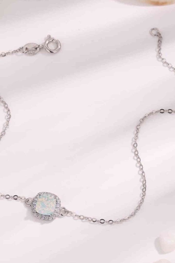 Elegant Opal Platinum-Plated Bracelet for Stylish Charm