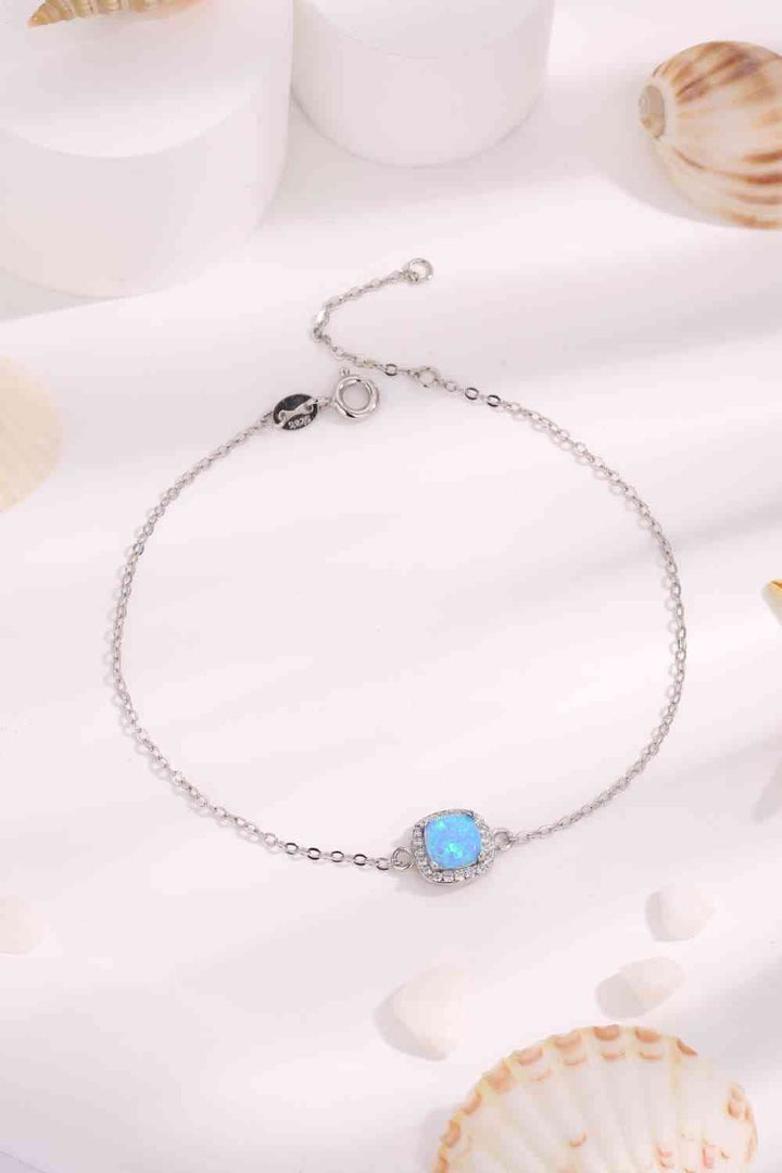 Elegant Opal Platinum-Plated Bracelet for Stylish Charm