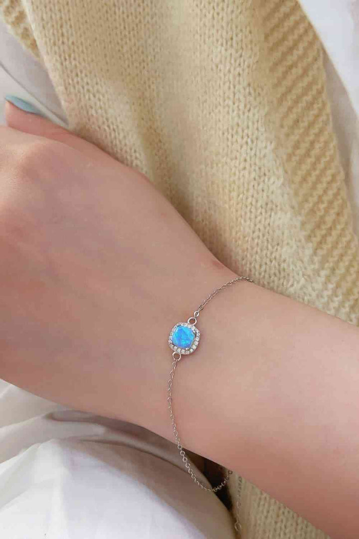 Elegant Opal Platinum-Plated Bracelet for Stylish Charm
