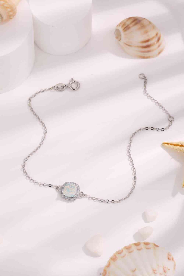 Elegant Opal Platinum-Plated Bracelet for Stylish Charm