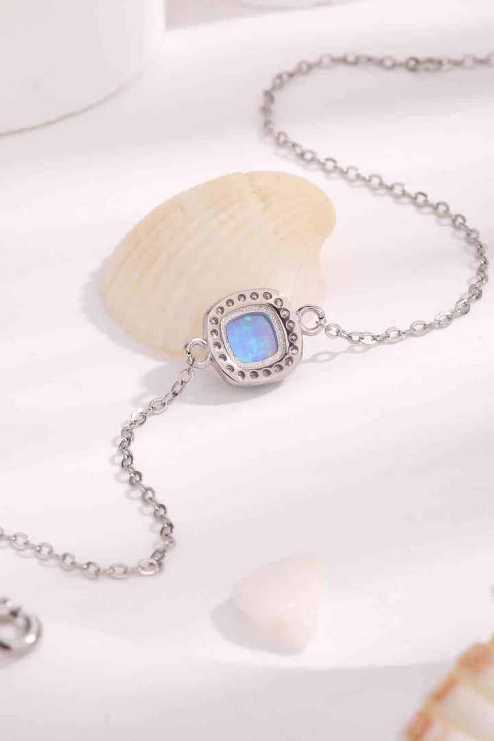 Elegant Opal Platinum-Plated Bracelet for Stylish Charm