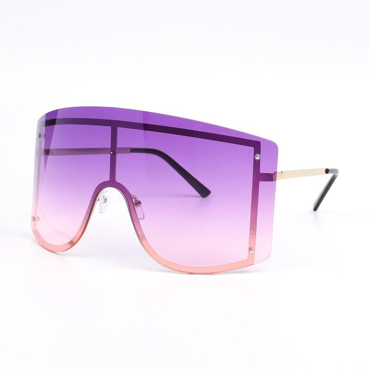 Chic Gradient Oversized Sunglasses for Women in Blue and Yellow