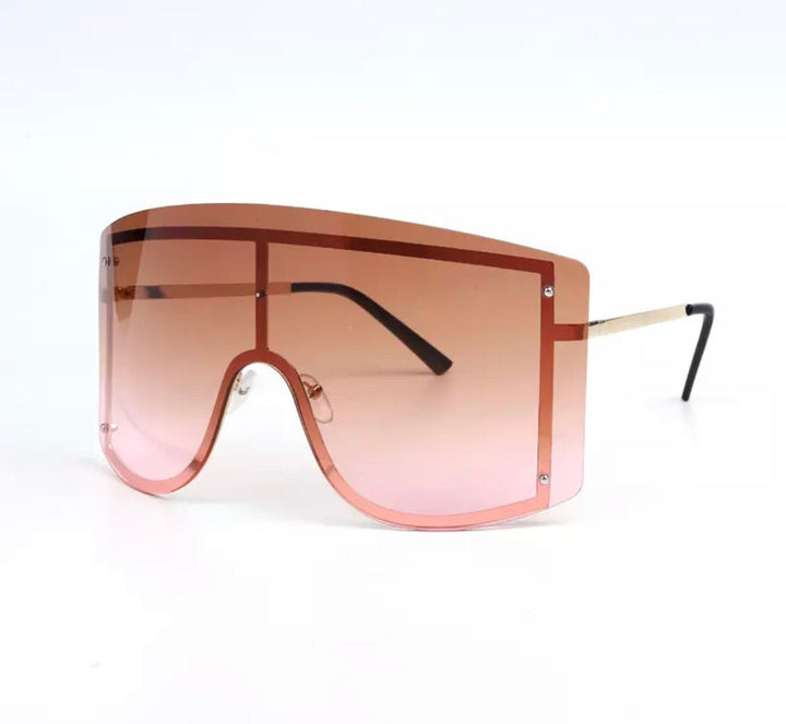 Vibrant Oversized Gradient Sunglasses for Women in Blue and Yellow