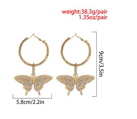 Retro full diamond butterfly