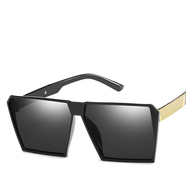 Chic Square Oversized Reflective Sunglasses for Men and Women