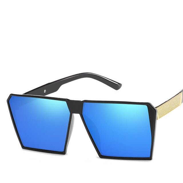Chic Square Oversized Reflective Sunglasses for Men and Women