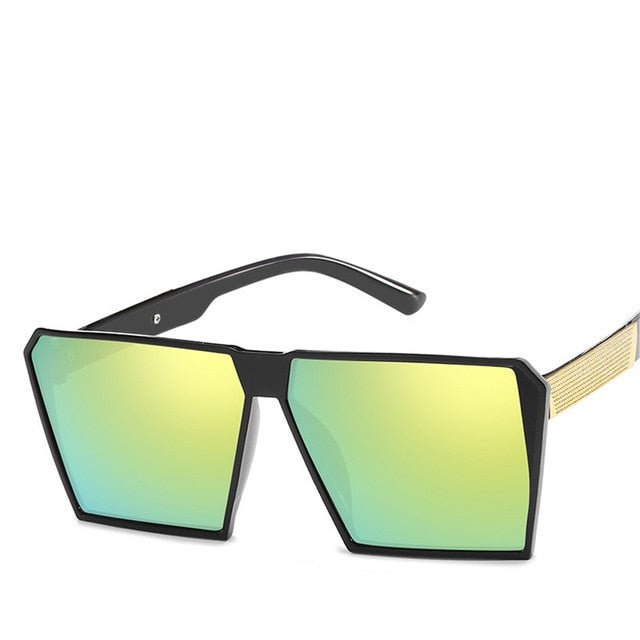 Chic Square Oversized Reflective Sunglasses for Men and Women