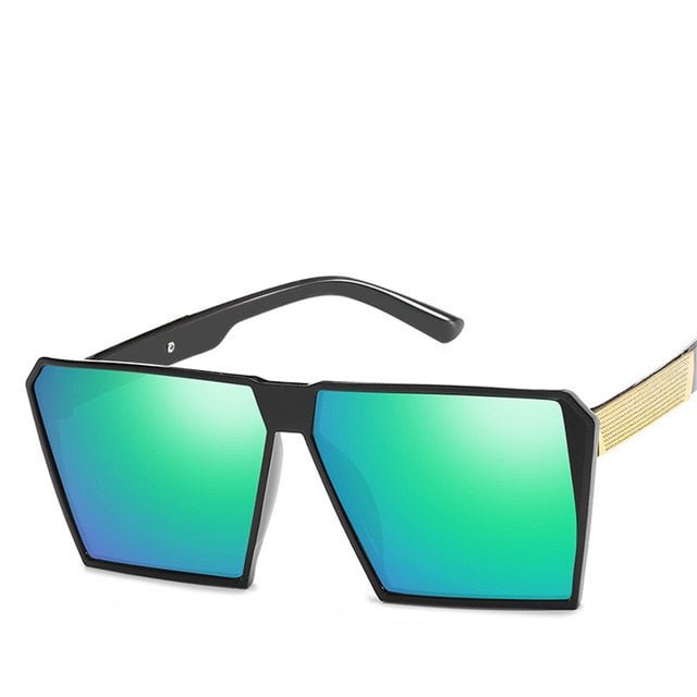 Chic Square Oversized Reflective Sunglasses for Men and Women