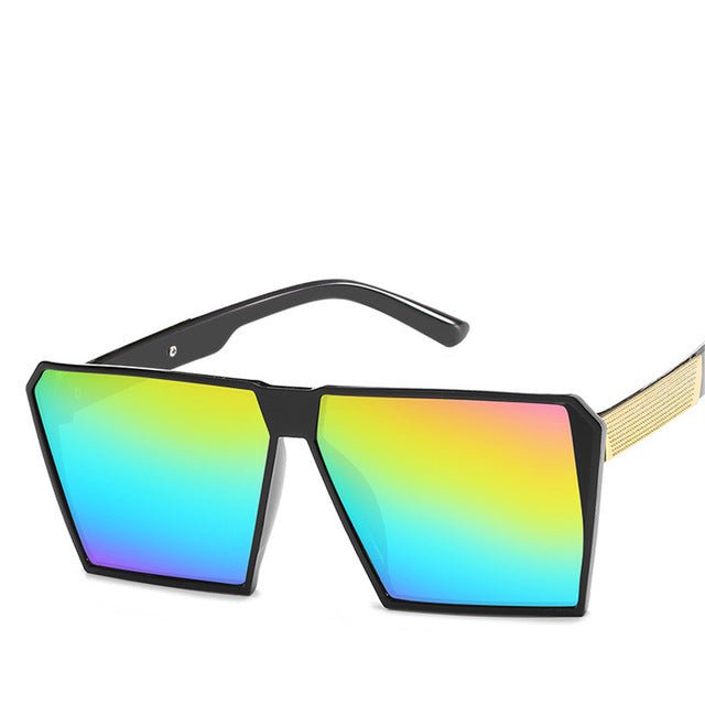 Chic Square Oversized Reflective Sunglasses for Men and Women