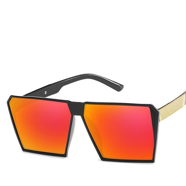 Chic Square Oversized Reflective Sunglasses for Men and Women