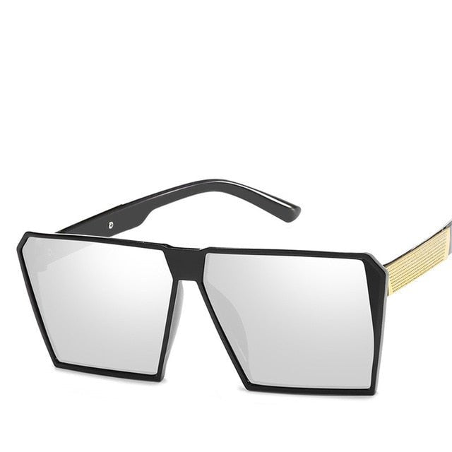 Chic Square Oversized Reflective Sunglasses for Men and Women