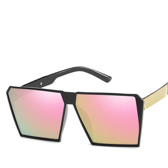 Chic Square Oversized Reflective Sunglasses for Men and Women