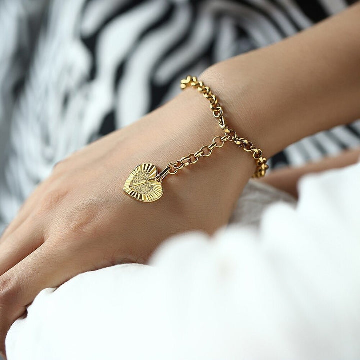 Stainless Steel A-Z Initial Bracelet